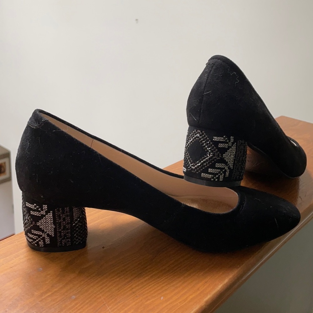 Azura Black ‘suede’ heels; gorgeous Sparkle heel
